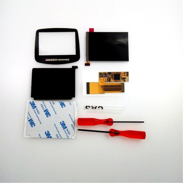 V2 IPS Backlight Backlit LCD For Game Boy Advance GBA and Pre-cut Shell Case