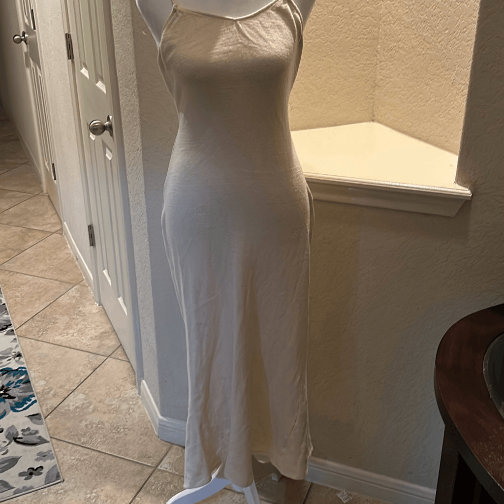 white christmas dresses Cream Backless Faux Leather Western Embroidered Mini Dress S / Cream main image 1