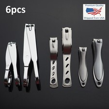 6pcs Set Professional Finger Nail Toe Clippers Trimmer Cutter Swivel Head Handle