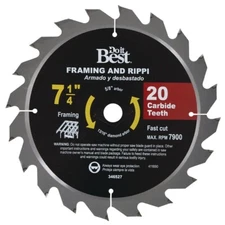 Do it Best 7-1/4 In. 16-Tooth Framing & Ripping Carbide Circular Saw Blade - USA