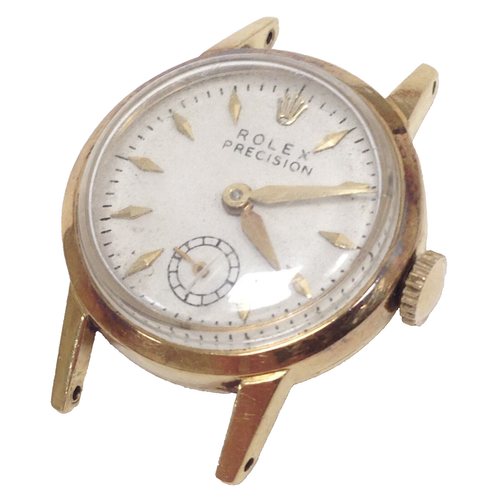 Rolex Precision 18Kt Yellow Gold 18 Rubies Manual Wind Watch Head Does Not Run - Picture 2 of 21