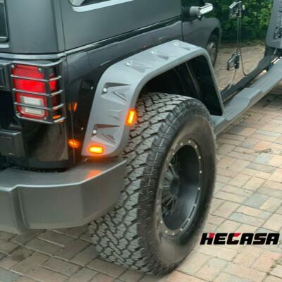For 07-18 Jeep Wrangler JK Pocket Rivet Style Smooth Fender Flares
