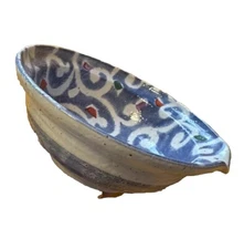 Gravy Serving BOWL STUDIO ART POTTERY Mid Century Modern 8x3” GLAZED Stamped