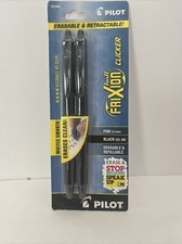 NEW Pilot Erasable  Retractable Pen Fine .7mm Black Gel Ink 2pack