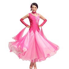 NEW Latin Ballroom Dance Dress Modern Salsa Waltz Standard Long Dress N008