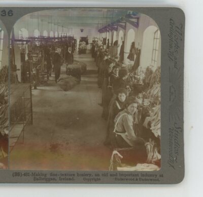 Making Hosiery Old Important Industry Balbriggan Ireland Underwood Stereoview