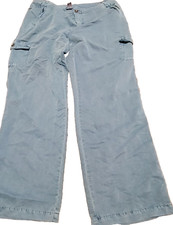 Shaver Lake Womens Cargo Pants Size 16 Lightweight Dusty Blue Zip Pockets