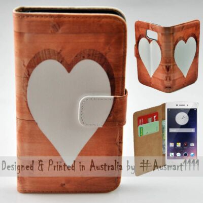 For OPPO Series - Timber Heart Theme Print Wallet Mobile Phone Case Cover 