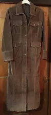 Vintage Boutique Europa Leather Trench Coat EVC Western Tombstone 90s Small