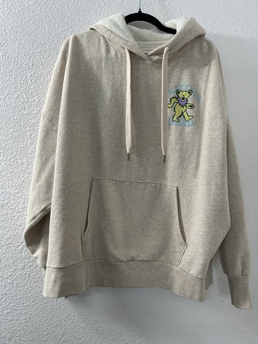 American Eagle Size S Oversized Beige Grateful Dead Graphic Big Hug Hoodie Comfy