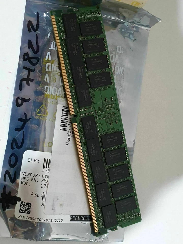 DELL VVG9M 32GB (1X32GB) 2400MHZ PC4-19200 CAS-17 ECC REGISTERED DUAL RANKX4(UR) - Bild 2 von 3