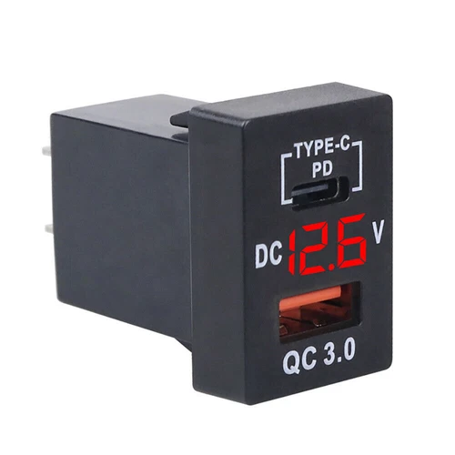 Dual USB Car Charger Socket Type-C QC 3.0 Charging Port for Toyota Tacoma Cruise - Picture 7 of 17