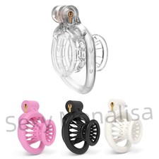 Resin Male Chastity Device Inverted Cage for Men Locking Belt with 4 Rings CC623
