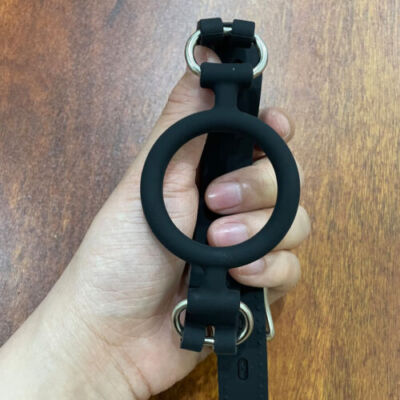 Bondage Full Silicone O-Ring Open Mouth Gag Restraint Head Harness Oral Fixation