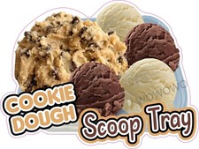 Eiswagen Aufkleber Cookie Dough Scoop Tablett Anh&auml;nger Ladenaufkleber (Gr&ouml;&szlig;e w&auml;hlbar)