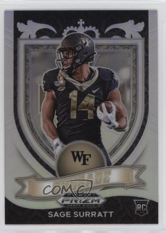 2021 Panini Prizm Draft Picks Crusade Silver Prizm Sage Surratt #177 14x1