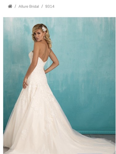Allure Bridals-9314 Size 16 Gold Ivory Wedding Dress- Brand New - Picture 2 of 4