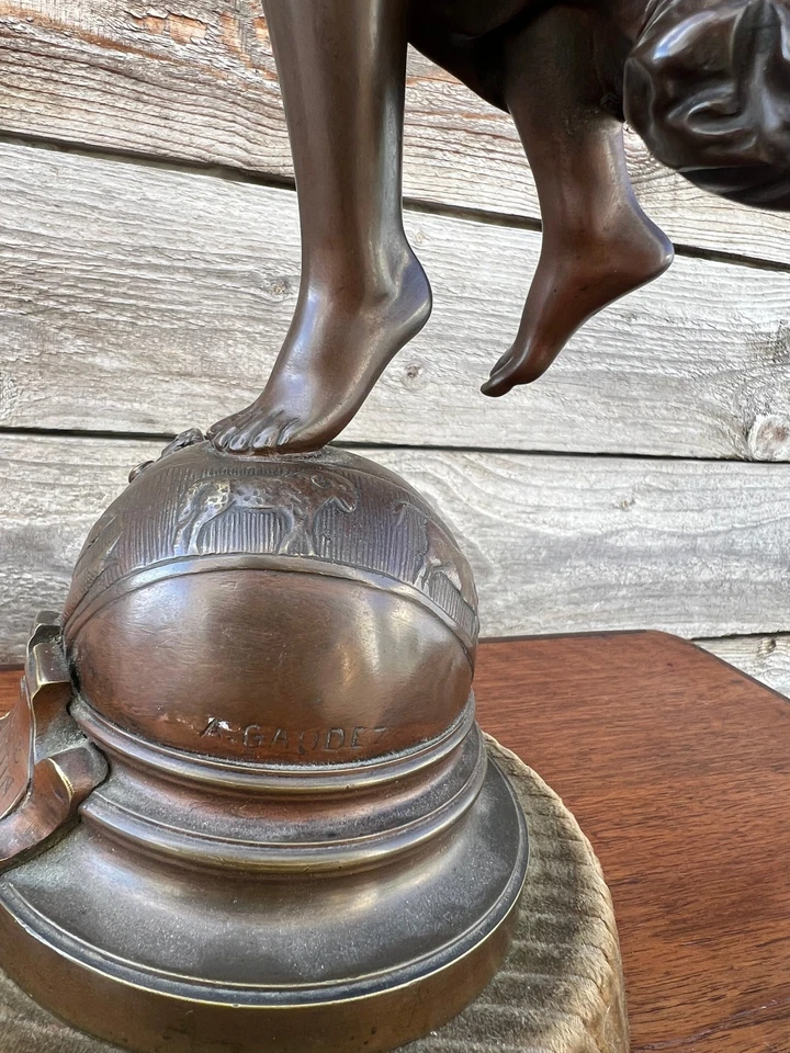 - Adrien Étienne Gaudez - Etoile du Matin - Bronze patine médaille - Photo 3/4