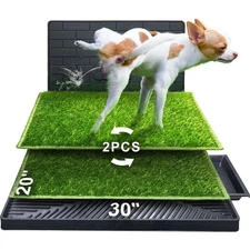 Hompet Dog Potty for Indoor or Porch, 2 Pcs Artificial Grass Training Pads