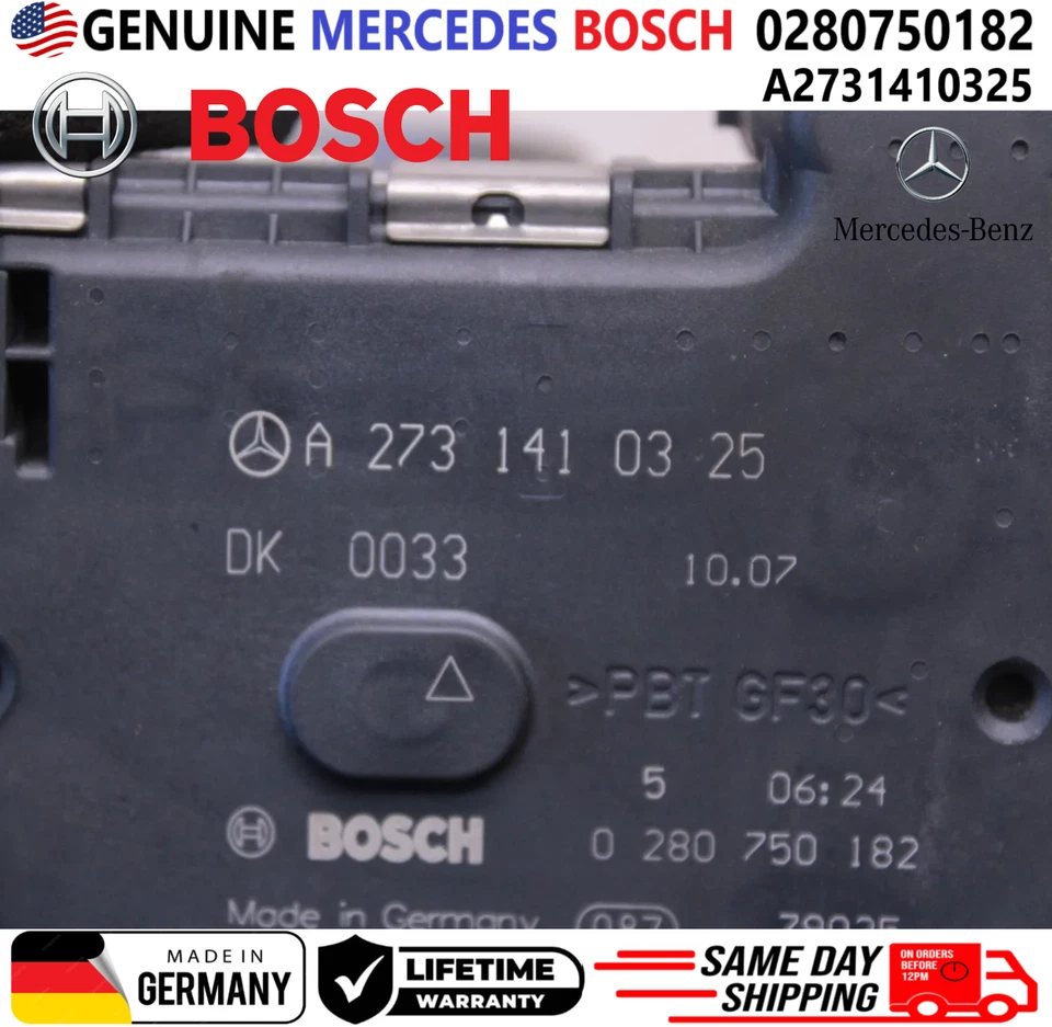 Cuerpo de acelerador Bosch genuino para Mercedes-Benz 2007-2016 4,7 L 5,5 L V8, 0280750182 Foto 3 de 4