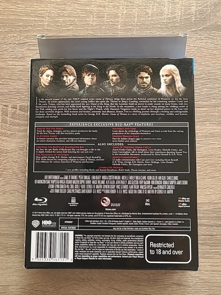 Game Of Thrones Season 2 R18+ Limited Edition King Pin BluRay Box Set NEW - image 2 of 4