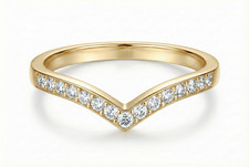 Gold Wishbone Wedding Ring Diamond Wishbone Thumb Ring 925 UK Sizes