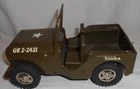 Vintage Pressed Steel Tonka Military Army Jeep GR 2-2431 NICE