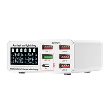 US Connecteur 6-Port Station de recharge de bureau multifonctions avec affichage intelligent US SET