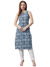 GoSriKi Women's Rayon Blend Straight Printed Kurta