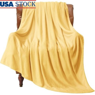 Double-Sided Fluffy Fleece Blanket Warm Cozy Plush Softness Indoor Outdoor Use