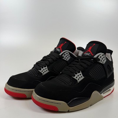 Jordan 4 Retro Bred 2019 Black Fire Red Cement Grey 308497-060 Mens 10.5