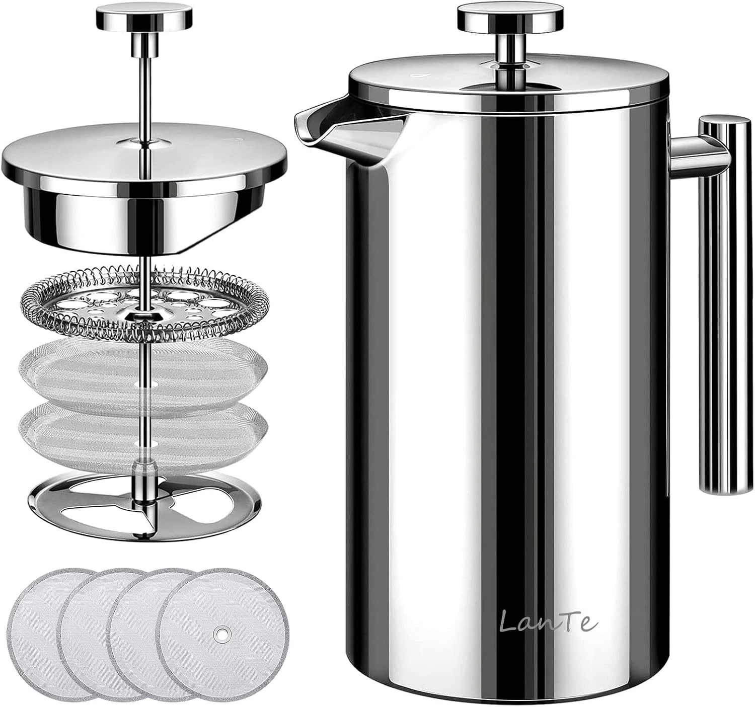 LANTE French Press Coffee Maker, Double Insulated 304 Stainless Steel Coffee Tea
Opens in a new wind
