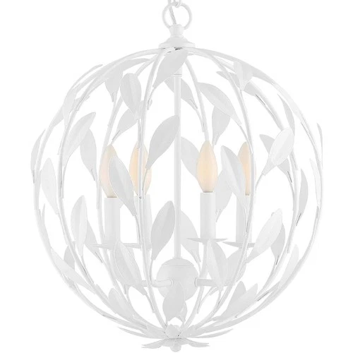 Crystorama 504-MT Broche Mini Chandelier Matte White - Picture 4 of 6