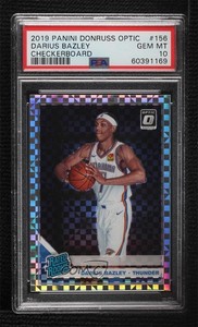 2019 Donruss Optic Rated Checkerboard Prizm Darius Bazley #156 PSA 10 Rookie RC