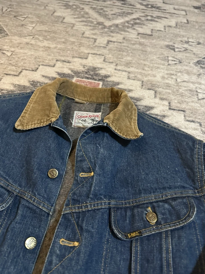 Vintage 70s Lee Storm Rider Blanket Lined Denim Jean Jacket Large 22x26 - Image 4 of 4