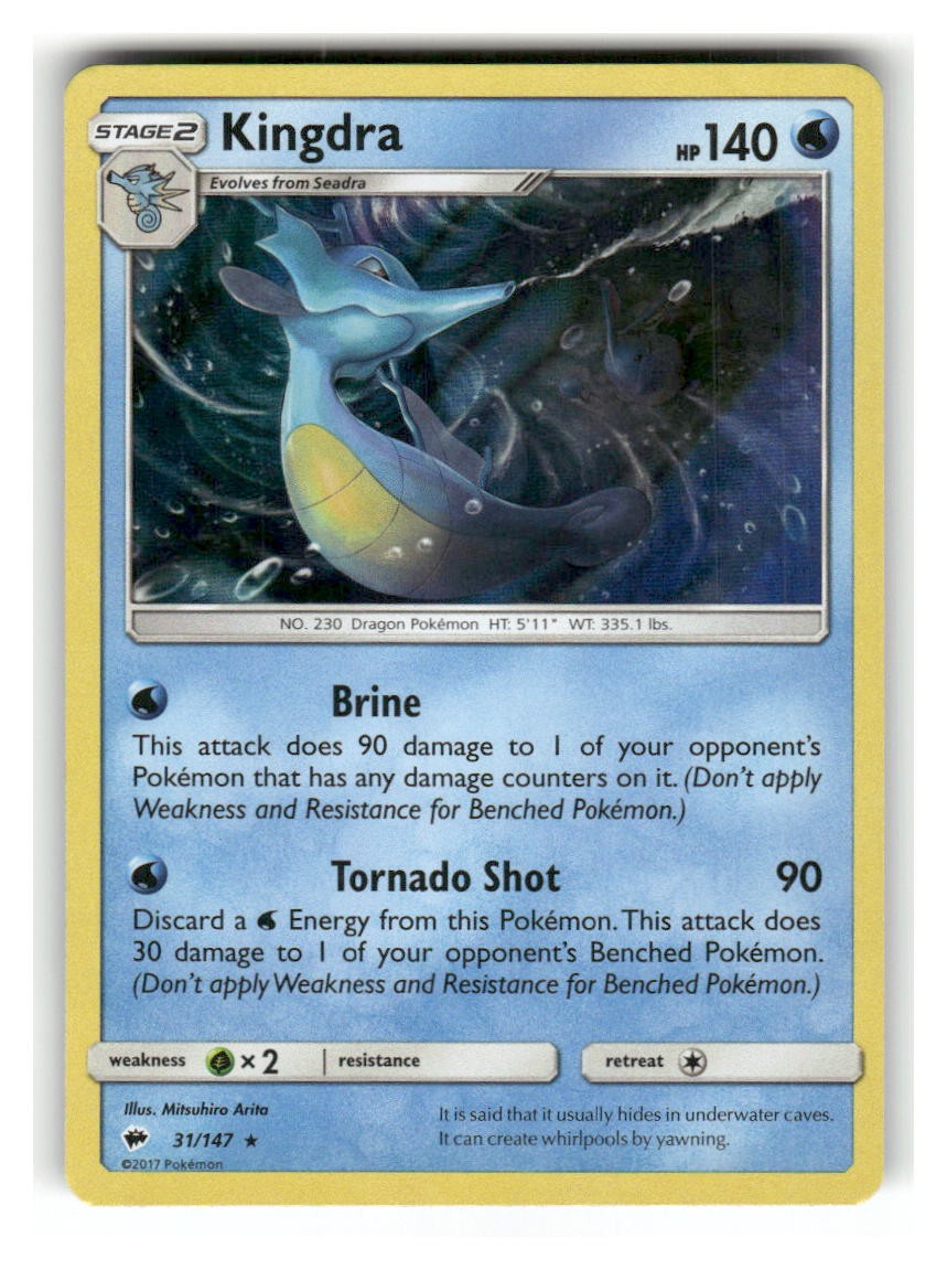 Kingdra 31/147 Holo Rare Burning Shadows Pokemon Holo Lightly Played