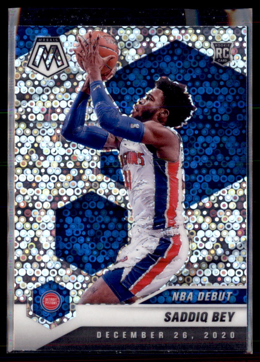 2020-21 Panini Mosaic Basketball Disco Prizm Saddiq Bey Pistons 276 Rookie Card