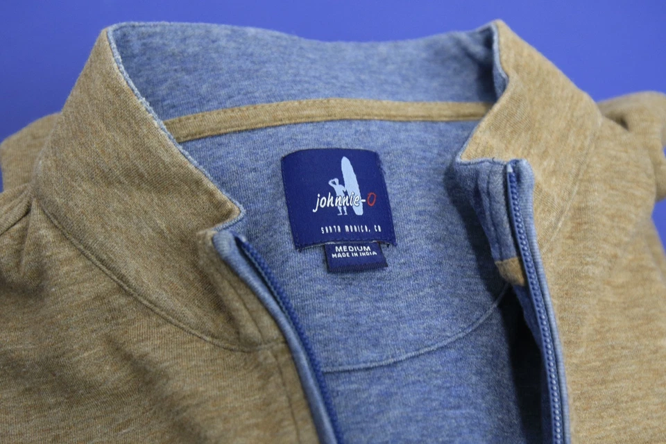 Пуловер мужской Johnnie-O 1/4 на молнии средний с длинным рукавом хлопок/поли синий серый - Изображение 3 из 4