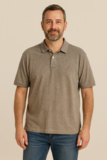 Tommy Hilfiger Men's Gray Custom Fit Polo Shirt Size L Short Sleeve Logo