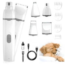 bahilok Dog Clippers Grooming Kit Hair Clipper-Low Noise Paw Trimmer- Recharg...