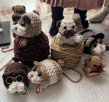 Crochet Coffee Cat and Pug Plush, Amigurumi Coffee Lover Gift, Coffee Kitten