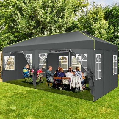 10x20 Pop up Canopy One-Push Setup Tent Outdoor Commercial Party Garden Gazebo,