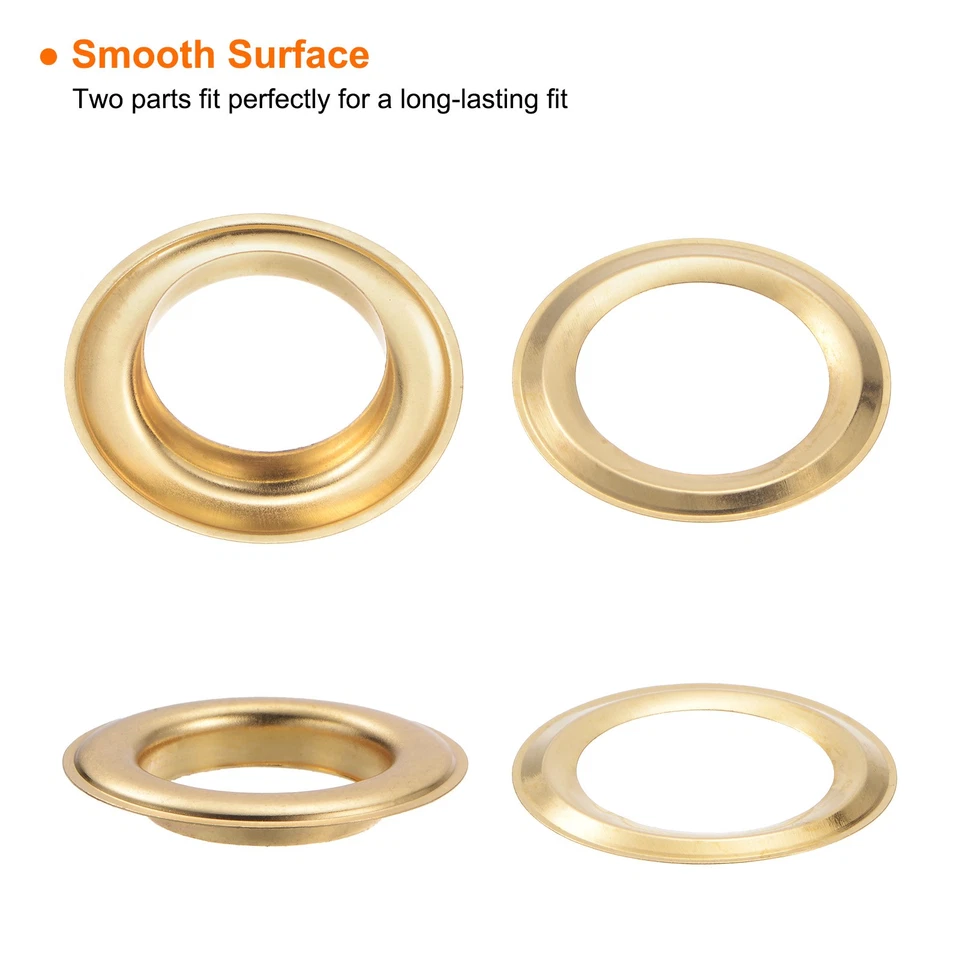 40Set Grommets Eyelets Kit 20mm Copper with Washers for Clothes Leather, Gold Foto 4 de 4