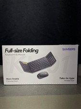 Foldable Keyboard and Mouse, Samsers Folding Bluetooth Keyboard Combo, 2.4G 1