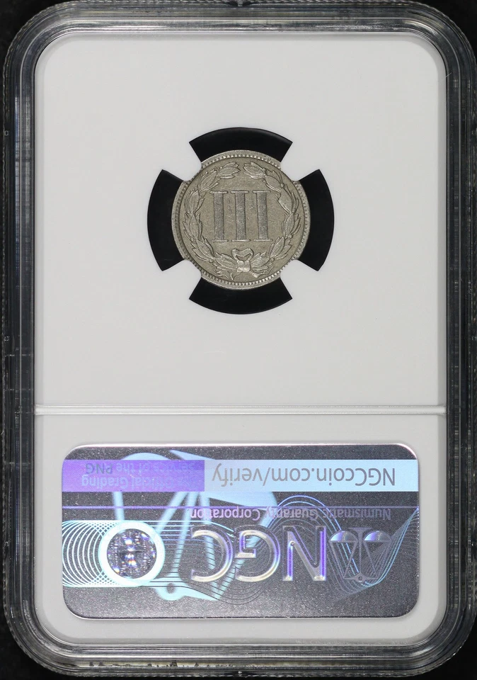 1888 Three Cent Nickel NGC XF Details Cleaned - Image 2 of 2