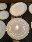 Vintage Anchor Hocking Fire King Plates Swirl Gold Rim Milk Glass-8 pieces  — photo 7