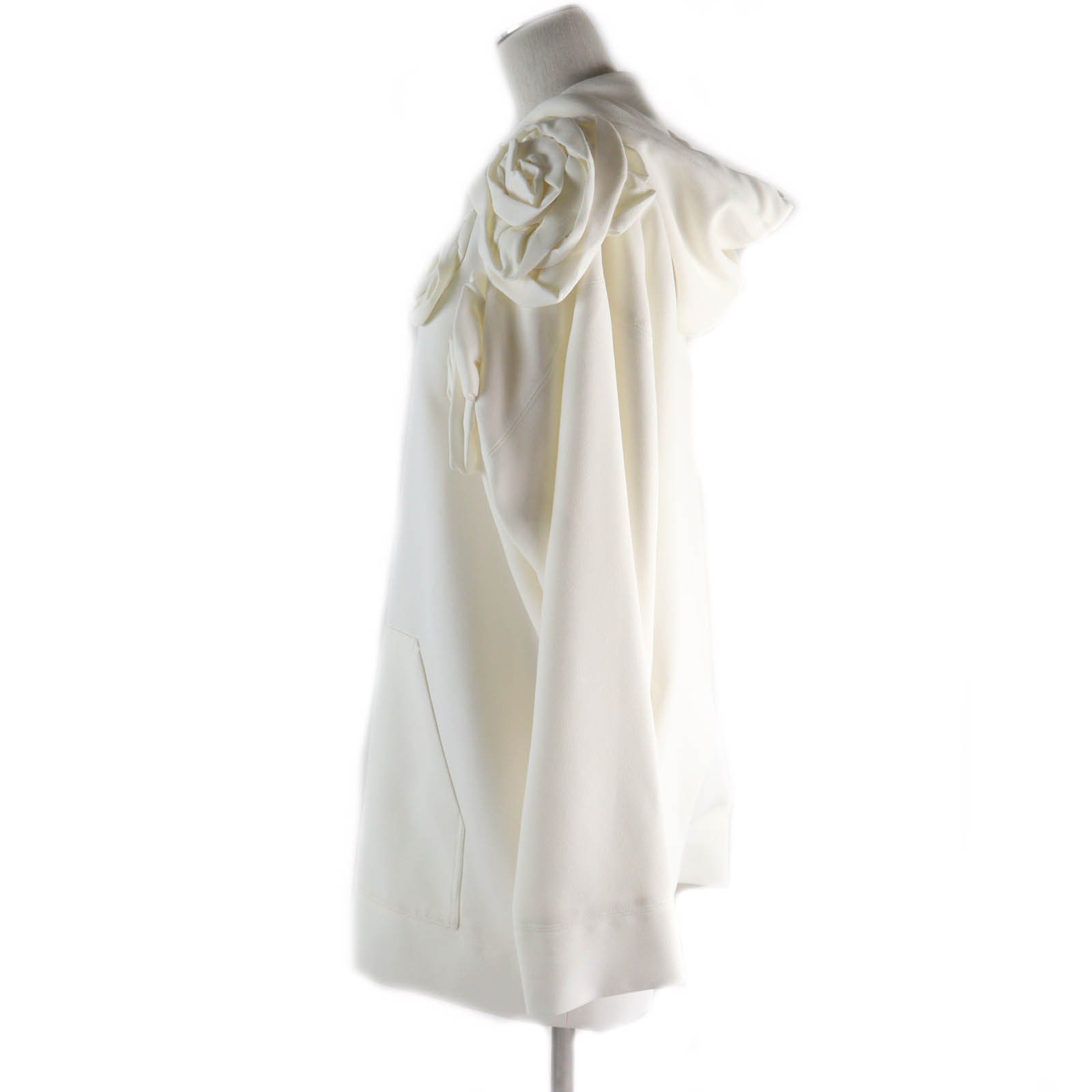 Excellent VALENTINO Tunic Flower motif hooded long sleeve dress Ivory Women ... thumbnail 2
