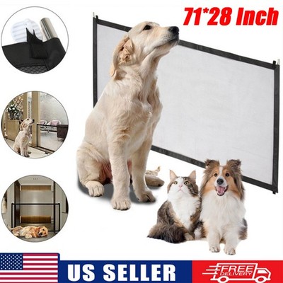 Portable Large Pet Dog Baby Safety Gate Mesh Fence Guard Indoor Home Kitchen