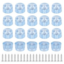20 Pack Transparent Screw Feet Rubber Pads Non Slip Furniture
