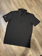 adidas A704 TXT STRIPE Men's Golf Polo Shirt Black Striped M Short Sleeve